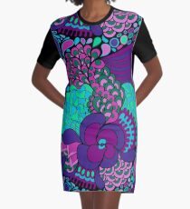 60s hippie psychedelic pattern Graphic T-Shirt Dress