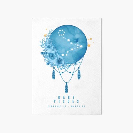 Astrology Water Sign Pisces Wall Art Print Water Illustration Gift for Her Pisces Zodiac Rising Sign Zodiac Print Star Sign