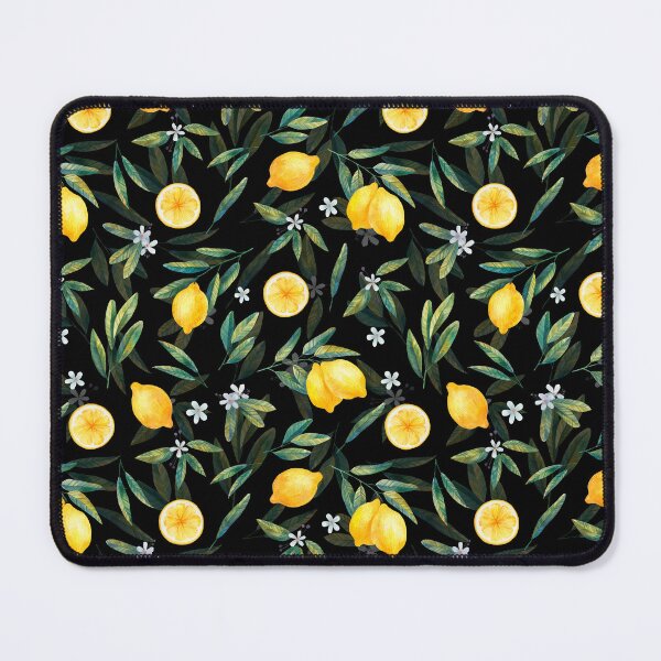 Item preview, Lemon Pattern Beige Black and Orange Abstract Flower Art designed and sold by alchemytree.