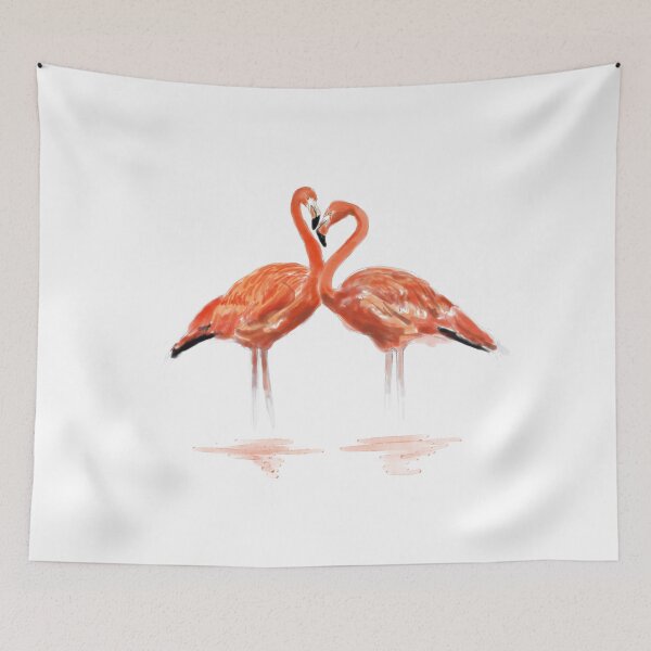Item preview, Flamingo watercolor art designed and sold by evk-art.