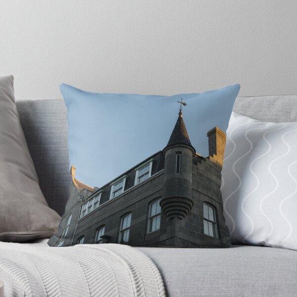 Item preview, Silver City Architecture - Aberdeen Facade with a Whimsical Tower at Sunrise designed and sold by Georgia Mizuleva.