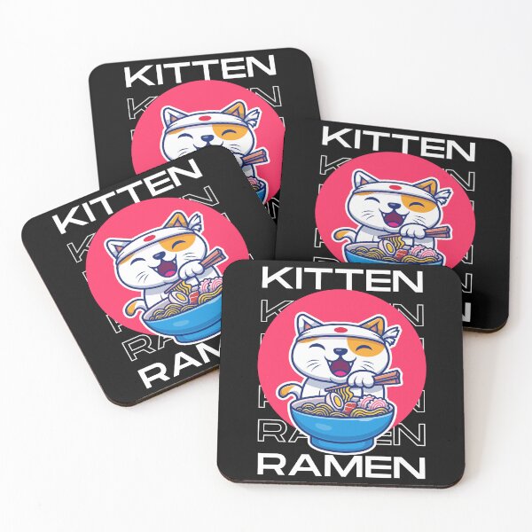 Item preview, Kitten Cat Eating Ramen Cute Noodles Kawaii Cat Japanese Cat Eating Ramen designed and sold by EyanShop.