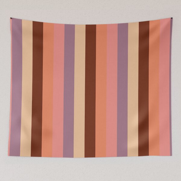 Item preview, Rosy Brown Maroon Coral Peach Vertical Five Stripes  designed and sold by LoloTrends.