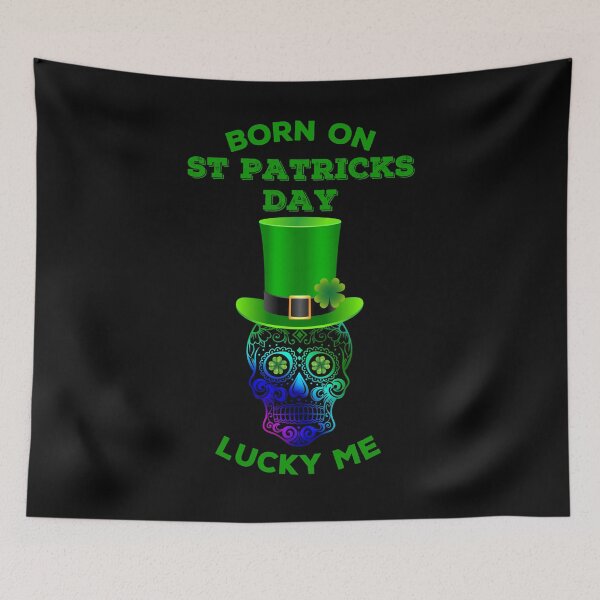 Item preview, Born On St Patricks Day Skull Lucky Me designed and sold by WanderTravels.
