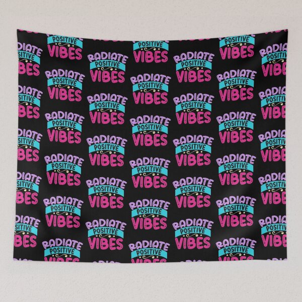 Item preview, Radiate Positive Vibes, Multicolor Typography with Hearts designed and sold by MamaSweetea.