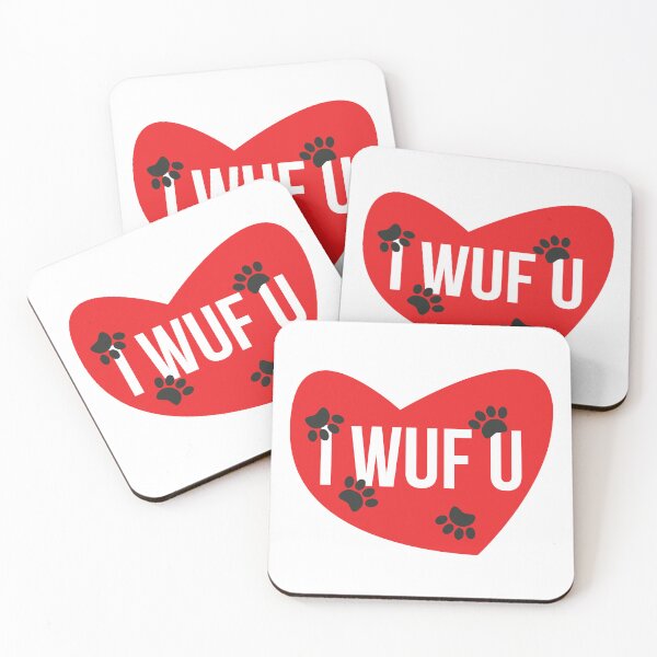 Item preview, I Wuf U Red Heart - I Love You in Dog Speak designed and sold by WhimsyAndMojo.