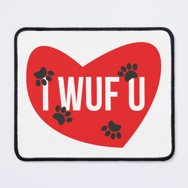 Item preview, I Wuf U Red Heart - I Love You in Dog Speak designed and sold by WhimsyAndMojo.
