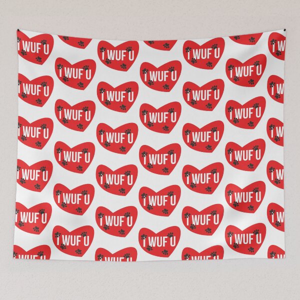 Item preview, I Wuf U Red Heart - I Love You in Dog Speak designed and sold by WhimsyAndMojo.