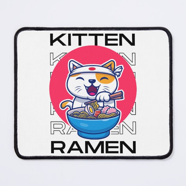Item preview, Kitten Cat Eating Ramen Cute Noodles Kawaii Cat Japanese Cat Eating Ramen designed and sold by EyanShop.