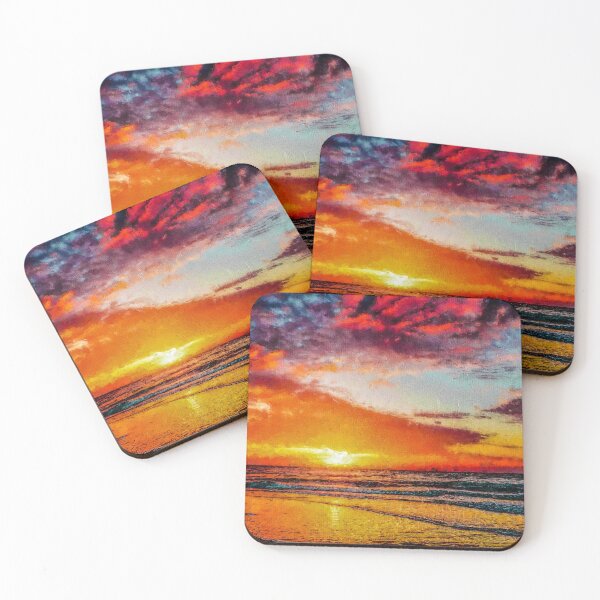 Item preview, Ocean Waves and Beach Shore at Sunset, Romantic View designed and sold by Paintcorner.