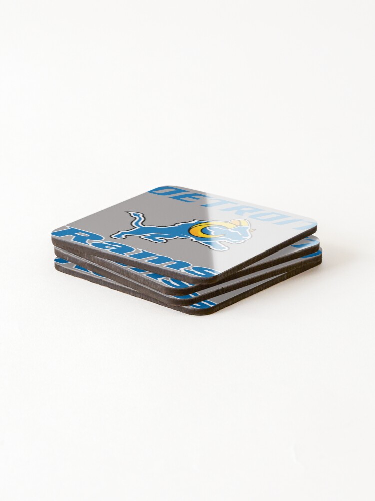 Thumbnail 4 of 5, Coasters (Set of 4), Detroit Rams designed and sold by SwampfoxDesign.