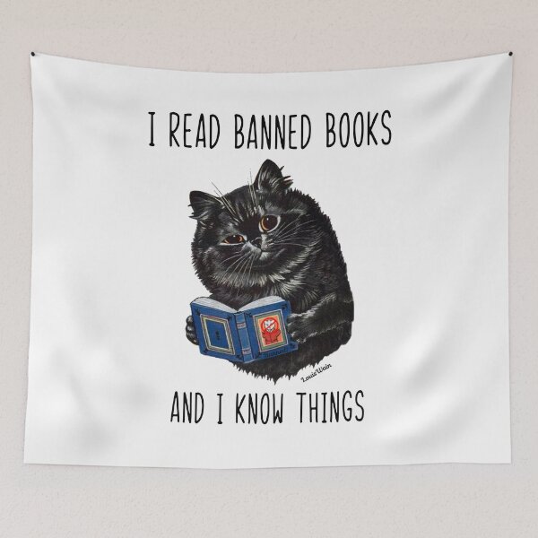 Item preview, I READ BANNED BOOKS AND I KNOW THINGS - Louis Wain Cats designed and sold by DigitalEffects.