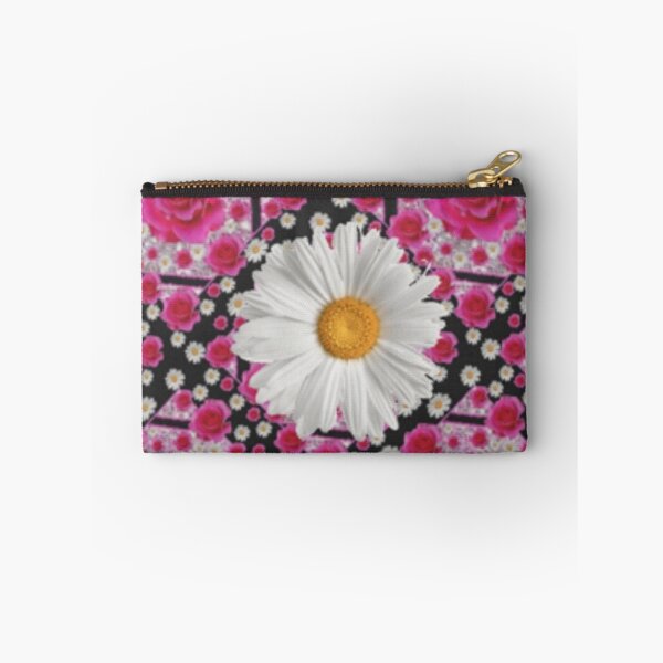 Item preview, WHITE SHASTA DAISY FUCHSIA PINK ROSE PATTERNS  designed and sold by sharlesart.