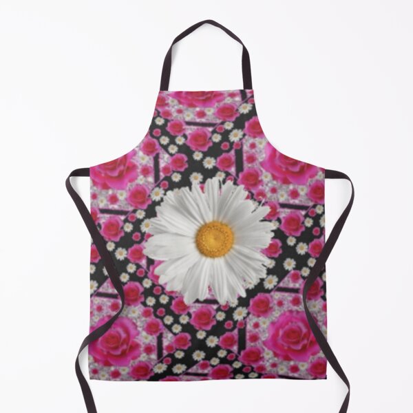 Item preview, WHITE SHASTA DAISY FUCHSIA PINK ROSE PATTERNS designed and sold by sharlesart.