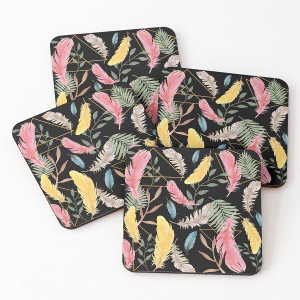 Item preview, Colourful feathers in black designed and sold by Kristellabeauty.