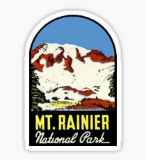Mount Rainier Washington National Park Vintage Travel Decal Sticker