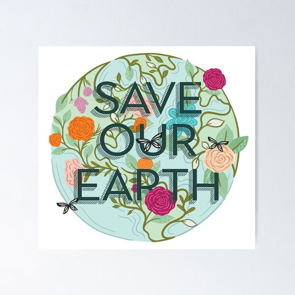 Premium Vector | Save our planet logo on earth globe with trees