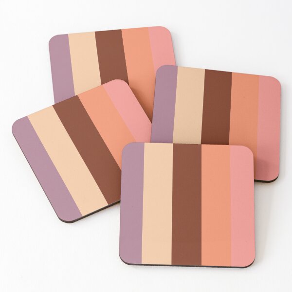 Item preview, Rosy Brown Maroon Coral Peach Vertical Five Stripes  designed and sold by LoloTrends.