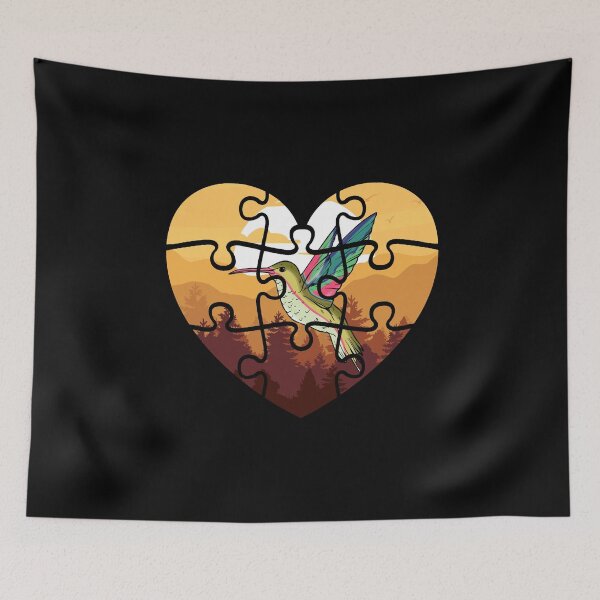 Item preview, Hummbingbird Heart Sunset Humminbird Hummingbird Bird designed and sold by 2blackcherries.