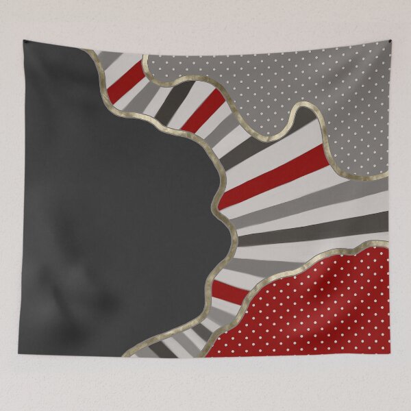 Item preview, Polka dots, abstract, lines, stripes, waves, modern, elegant, red designed and sold by Svitac.