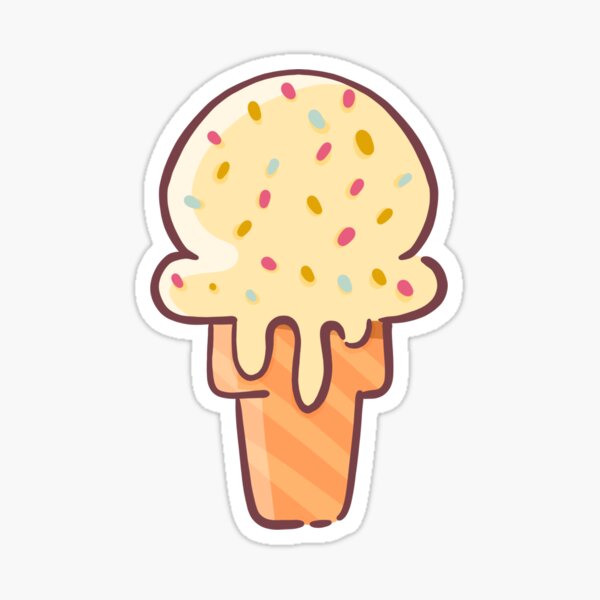 Fun Colourful Ice Cream Cone With Sprinkles Sticker