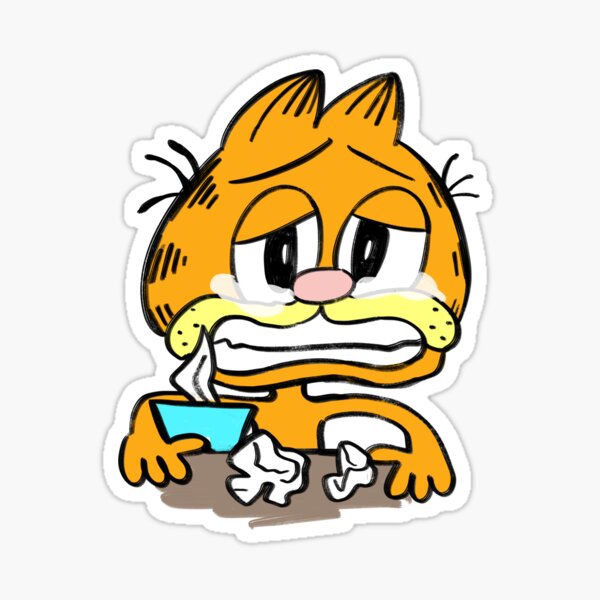 Vista previa del artículo con la obra «garfield triste», diseñado y vendido por angelinafeng.