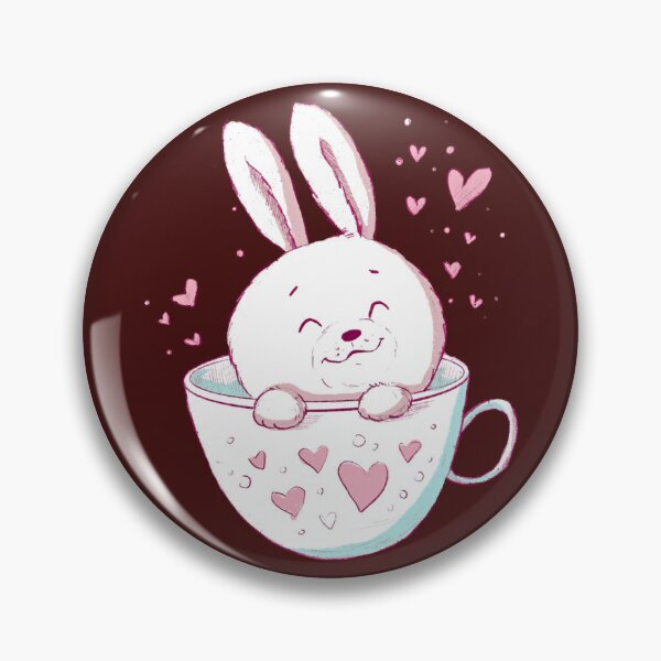 Aperçu de l'œuvre Lapin dans une tasse avec des coeurs - Joyeuse Saint-Valentin ! créée et vendue par MagicStrawberry.