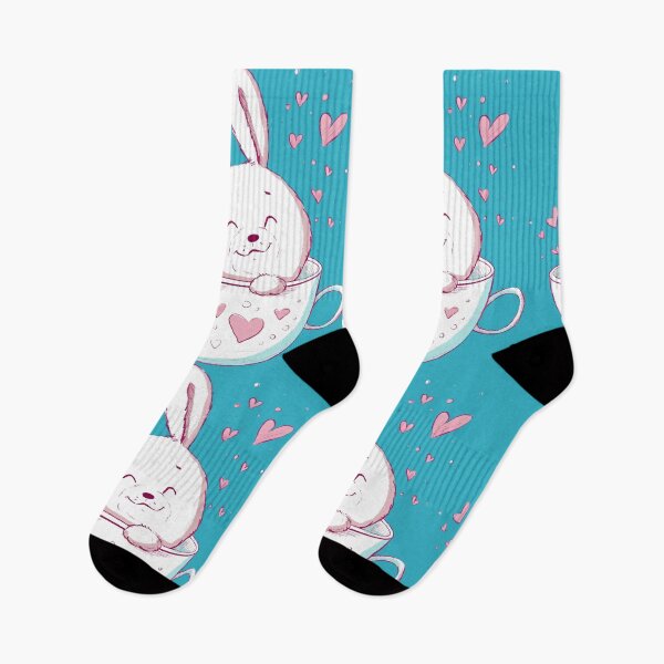 Item preview, Bunny in a Cup with Hearts -- Happy Valentine's Day! designed and sold by MagicStrawberry.