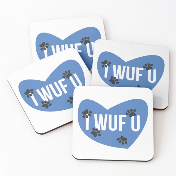 Item preview, I Wuf U Blue Heart - I Love You in Dog Speak designed and sold by WhimsyAndMojo.