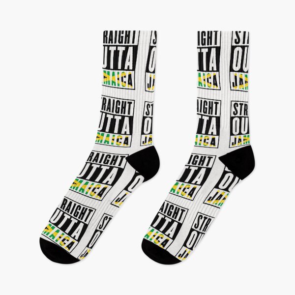 Item preview, Straight Outta Jamaica Flag Saying Typography Black designed and sold by WearWolfDesigns.