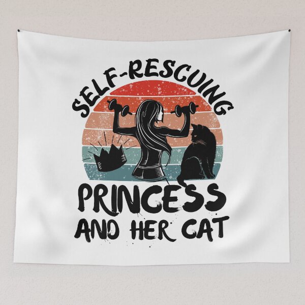 Item preview, Self rescuing princess and her cat sunset designed and sold by Chaos-Touch.