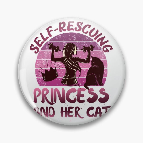 Item preview, Self rescuing princess and her cat pink sunset designed and sold by Chaos-Touch.