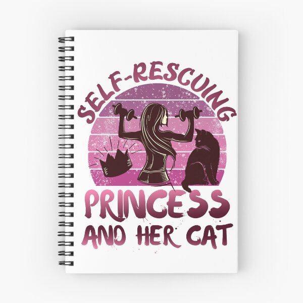 Item preview, Self rescuing princess and her cat pink sunset designed and sold by Chaos-Touch.