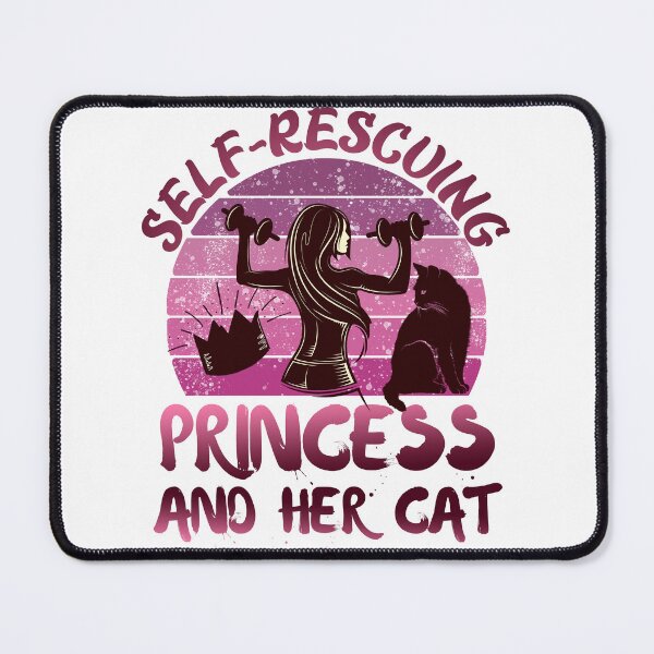 Item preview, Self rescuing princess and her cat pink sunset designed and sold by Chaos-Touch.