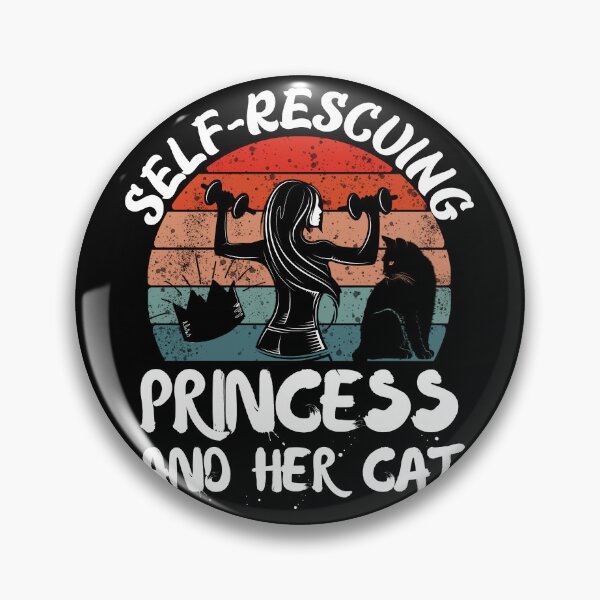 Item preview, Self rescuing princess and her cat sunset black background designed and sold by Chaos-Touch.