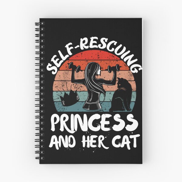 Item preview, Self rescuing princess and her cat sunset black background designed and sold by Chaos-Touch.