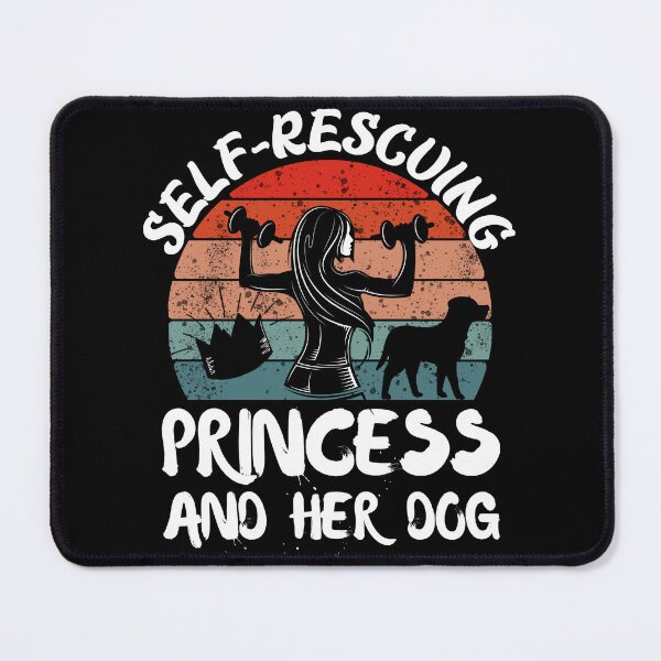 Item preview, Self rescuing princess and her dog sunset black background designed and sold by Chaos-Touch.