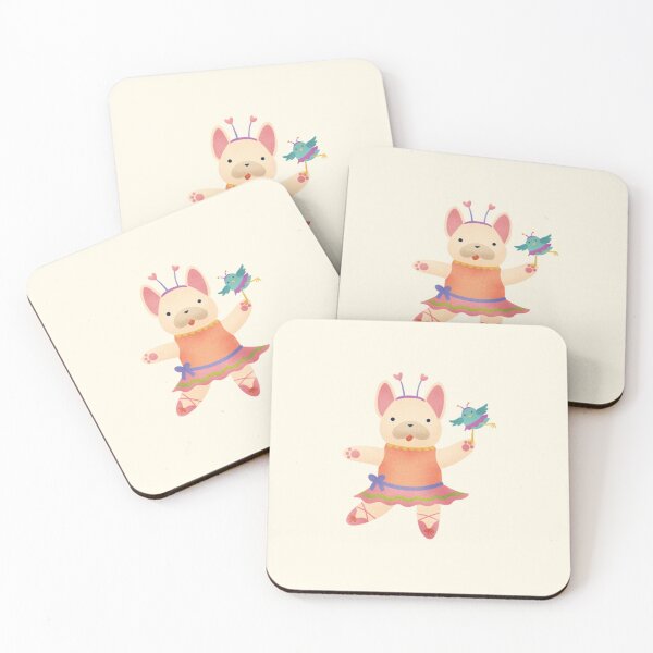 Item preview, Frenchie Ballerina - Cute Dog Illustration - Cream/Beige designed and sold by squigglin.