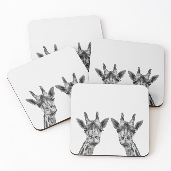 Item preview, A couple of handpainted watercolor Giraffes in black and white designed and sold by artbyminakshi.