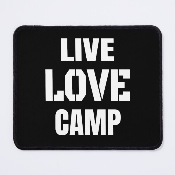 Item preview, Live, Love, Camp Simple Black and White Text Sticker designed and sold by MimsTees.