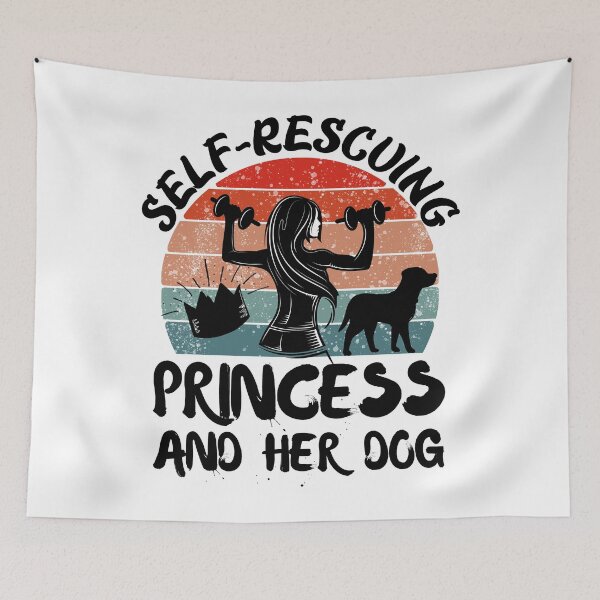 Item preview, Self rescuing princess and her dog sunset designed and sold by Chaos-Touch.