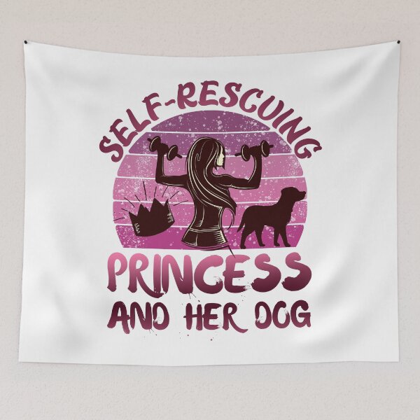 Item preview, Self rescuing princess and her dog pink sunset designed and sold by Chaos-Touch.