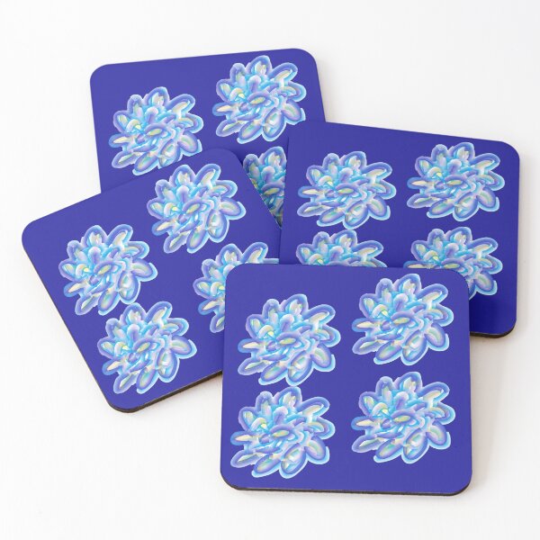 Item preview, Perfectly imperfect flowers in shades of blue and purple on an indigo background hex #1b199a designed and sold by Yinzer Gifts And More.