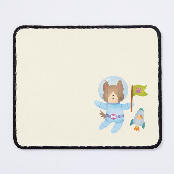 Item preview, Border Collie Astronaut in Space - Cute Dog Illustration - Brown designed and sold by squigglin.