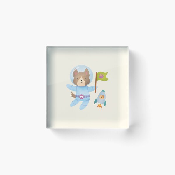 Item preview, Border Collie Astronaut in Space - Cute Dog Illustration - Brown designed and sold by squigglin.