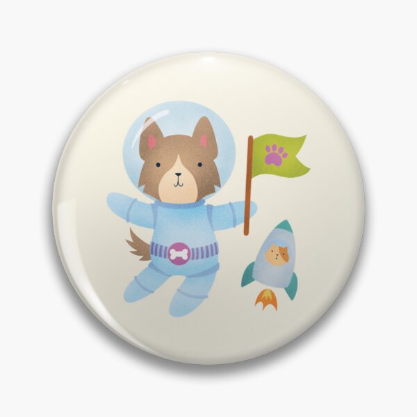 Item preview, Border Collie Astronaut in Space - Cute Dog Illustration - Brown designed and sold by squigglin.