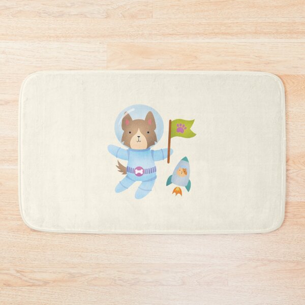 Item preview, Border Collie Astronaut in Space - Cute Dog Illustration - Brown designed and sold by squigglin.