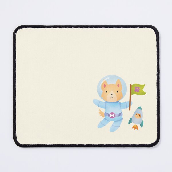 Item preview, Border Collie Astronaut in Space - Cute Dog Illustration - Cream/Beige designed and sold by squigglin.