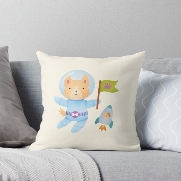Item preview, Border Collie Astronaut in Space - Cute Dog Illustration - Cream/Beige designed and sold by squigglin.