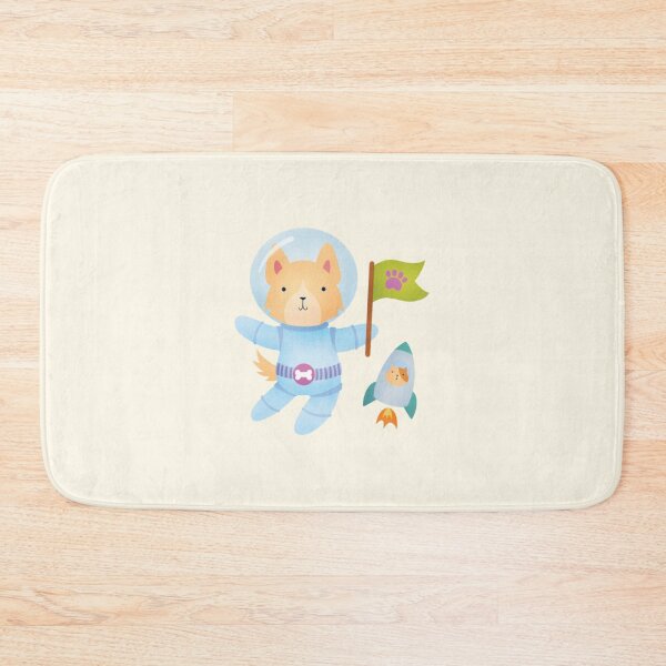 Item preview, Border Collie Astronaut in Space - Cute Dog Illustration - Cream/Beige designed and sold by squigglin.